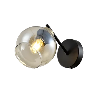 Rick Aplica de Perete 1xe27 Mat Negru/bronz