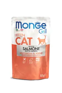 Monge Grill Chunkies Kitten - Hrana umeda super-premium - Somon, Pachet 5 X 85 g