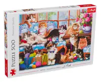 Puzzle Trefl din 500 de piese - Familie de pisici