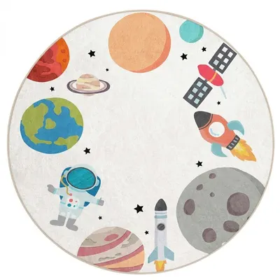 Covor de joacă pentru copii lavabil ø100 cm Space Trip – Mila Home