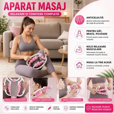 Aparat de masaj pentru picioare, maini, gat, anticelulita, rola de relaxare musculara