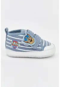 Pantofi din material textil cu inchidere velcro - Alb/Albastru prafuit