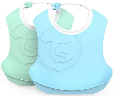 Set de bavete Twistshake - albastru si verde, 2 bucati, peste 4 luni