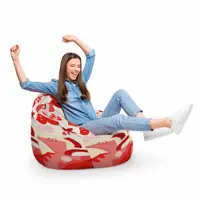 Fotoliu Puf Bean Bag tip Para XL Abstract Jungle Rosu