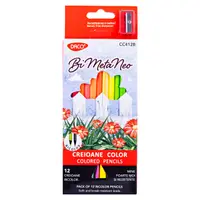 Creioane color 12 culori/set, bicolor bi meta neo Daco