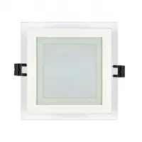 Panou LED cu sticla, incastrabil, patrat, 12W, SMD2835, lumina neutra, IP44