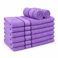Set 8 prosoape mici 30x50cm, din 100% bumbac pakistanez, 400g, Line, Mov