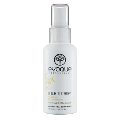 Balsam de Par Bifazic Leave-in, EVOQUE Milk Therapy 2 Phase Conditioner, 100 ml - Fara Clatire, Cu Protectie Termica, Travel Size - Evoque