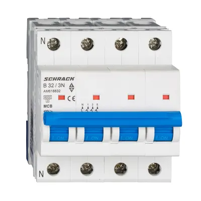 Intreruptor automat modular (MCB) AMPARO 6kA, B 32A, 3P+N