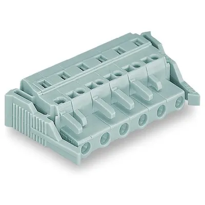 1-conductor female plug; Locking lever; 2.5 mm²; Pin spacing 7.5 mm; 8-pole; 2,50 mm²; gray