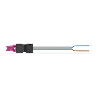 pre-assembled connecting cable; B2ca; Socket/open-ended; 2-pole; Cod. B; 8 m; 1,00 mm²; pink