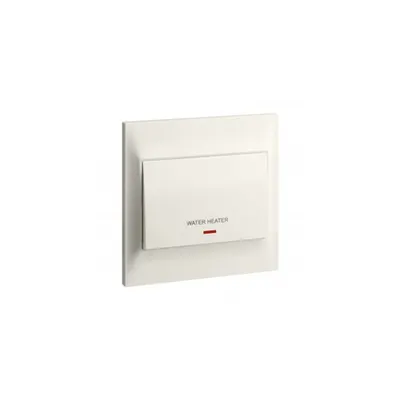 doi poli switch Belanko S - 20A 250V~ 1 module - Intrerupator switch Water Heater + rosu indicator + earth connection - ivory
