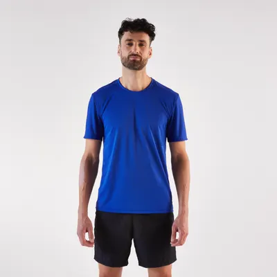Tricou de alergare Kiprun Run 100 Albastru Bărbaţi