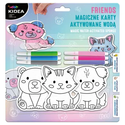 Fișe de colorat magice Kidea - Prieteni