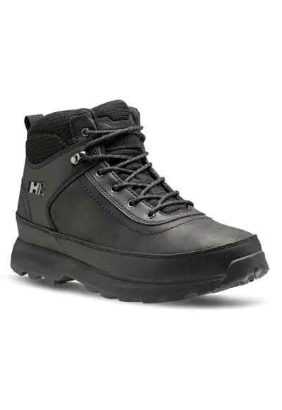 Bocanci trekking barbati 12036 - Piele naturala - Negru
