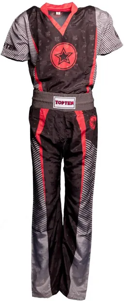 Uniforma kickboxing Big Star, Top Ten, Negru-Rosu, 180 cm
