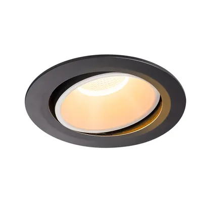 Spot incastrat, NUMINOS MOVE XL Ceiling lights, black Indoor LED recessed ceiling light black/white 2700K 55° rotating and pivoting