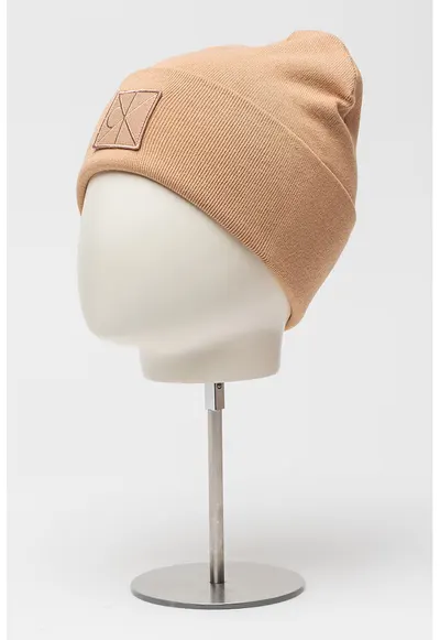 Caciula cu logo brodat - Maro camel