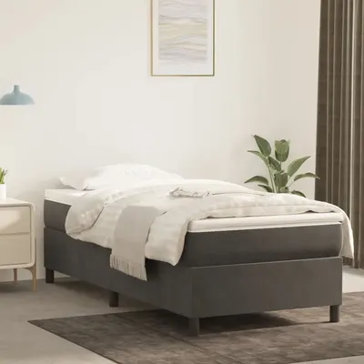 vidaXL Cadru de pat cu arcuri, gri închis, 80x200 cm, catifea