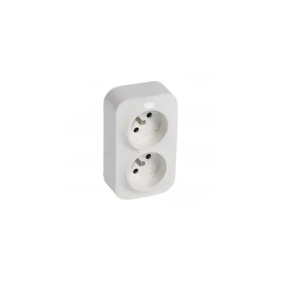 French standard prizas 2x2P+E pentruix inclined 45° - surface mounting - IP2X - 16A 250V~ - alb
