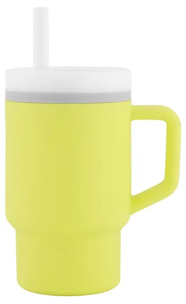 Pahar din silicon cu pai Infantino - 270 ml, citrice