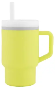 Pahar din silicon cu pai Infantino - 270 ml, citrice
