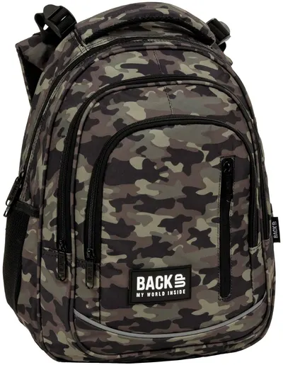 Ghiozdan școlar BackUp R - Camo, cu 3 compartimente