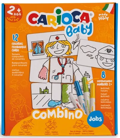 Set de creatie Carioca Baby - Puzzle de colorat, 8 markere