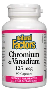 Chromium & Vanadium, 125 mcg, 90 capsule, Natural Factors