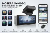 Camera auto DVR MOSERA SY-006-2 2-Channel, 4K Front, 1080P Spate, ecran 2.99 , GPS, WiFi, Night Vision, G-Sensor, Loop Recording