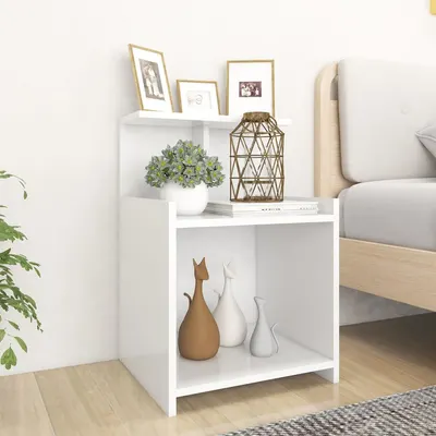vidaXL Noptiere, 2 buc., alb, 40x35x60 cm, PAL