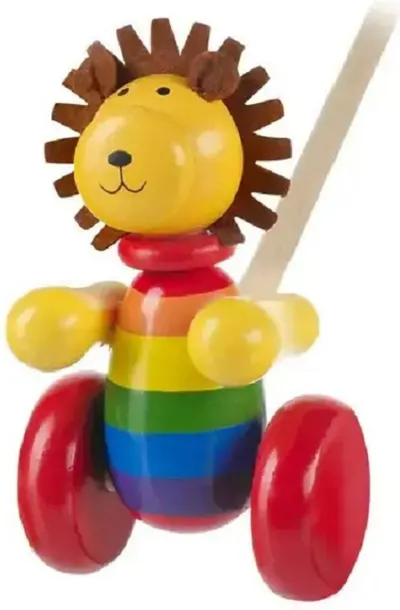 Jucărie de împins din lemn Orange Tree Toys - Animals Collection, Leu