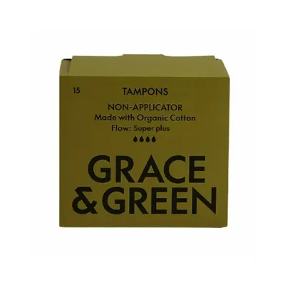 Tampoane din bumbac organic 100% Super Plus (15 buc), Grace and Green