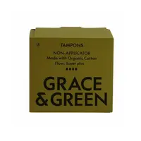 Tampoane din bumbac organic 100% Super Plus (15 buc), Grace and Green