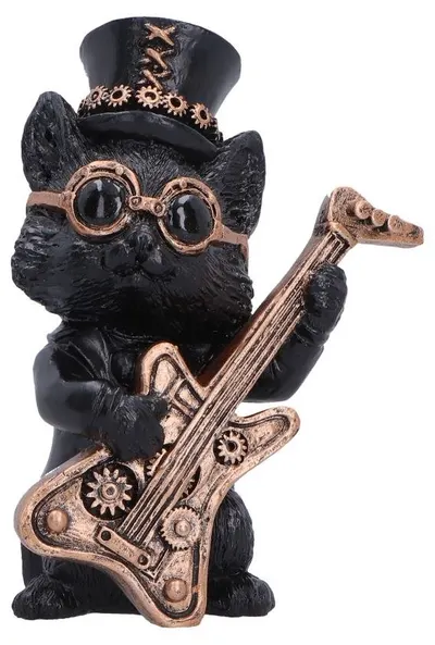 Statuetă Nemesis Now Adult: Gothic - Music Meowstro (Guitar), 10 cm