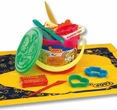 Plastilină Jovi - În cutie, 6 bucăți x 50 g, cu forme