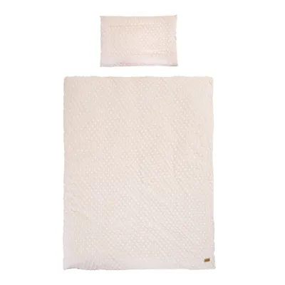Lenjerie de pat pentru copii bej din amestec de bumbac pentru pătuț 100x135 cm Frosty Almond – Roba