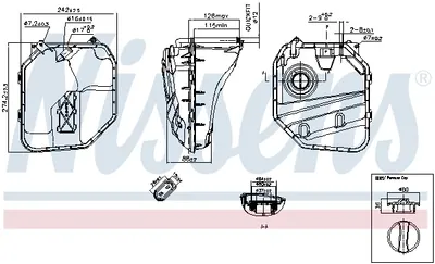 Vas expansiune cu capac potrivit AUDI Q7; PORSCHE CAYENNE; VW TOUAREG 09.02-08.15