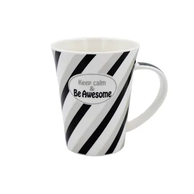 Cană din porțelan personalizată cu mesaj "Keep calm and Be Awesome"