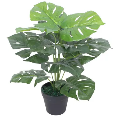 Gossi planta artificiala monstera cu ghiveci, 45 cm, verde