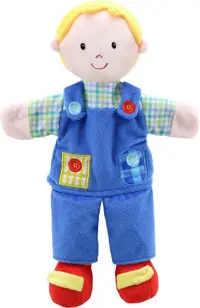 Păpușă pentru teatru de păpuși The Puppet Company - Fetita cu haine albastre, 38 cm