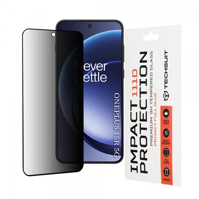 Folie de protectie Ecran Privacy Techsuit pentru OnePlus 15R, Sticla Securizata, Full Glue, 111D