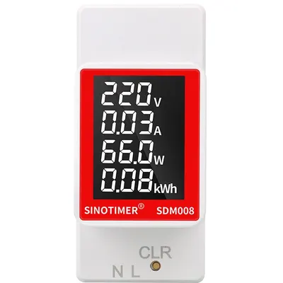Contor monofazat de energie electrica, Sinotimer, 50-300V, 100A, display led, functie resetare, iluminat, SDM008