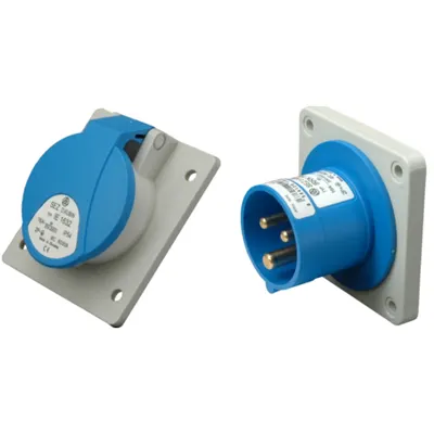 Pachet Conexiuni Industriale Trifazate SEZ 32A 400V 4 Poli IP44 – Solutia Profesionala pentru Montaj Incastrat