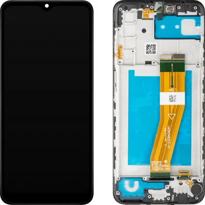 Display cu Touchscreen MP compatibil cu Samsung Galaxy A03s A037, cu Rama, Versiune G, Negru, Swap