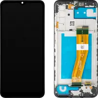 Display cu Touchscreen MP compatibil cu Samsung Galaxy A03s A037, cu Rama, Versiune G, Negru, Swap