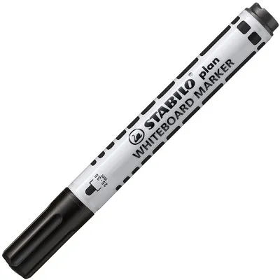 Marker pentru tablă albă Stabilo Plan – vârf rotund, negru