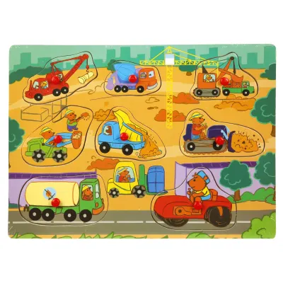 Puzzle din lemn, Vehicule, 8 piese