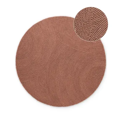 Covor teracotă țesut manual rotund din lână ø 120 cm Calmio – Hanse Home