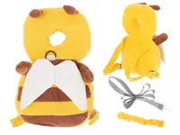 Pernuta protectie spate si cap pentru copii, Ikonka, in forma de rucsacel cu bretele si Ham pentru invatarea mersului, dimensiune 30 x 20 x 4 cm, Albinuta